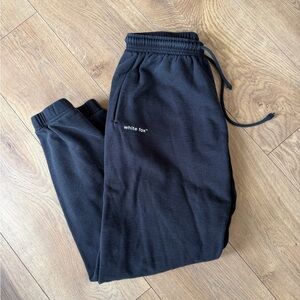 White Fox Black Logo Joggers